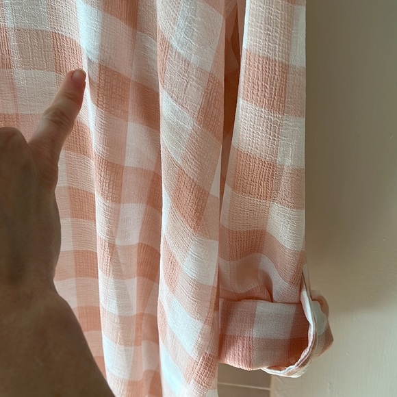 Sheer Peach Checked Tunic by Wishlist - S/M - Picture 3 of 5
